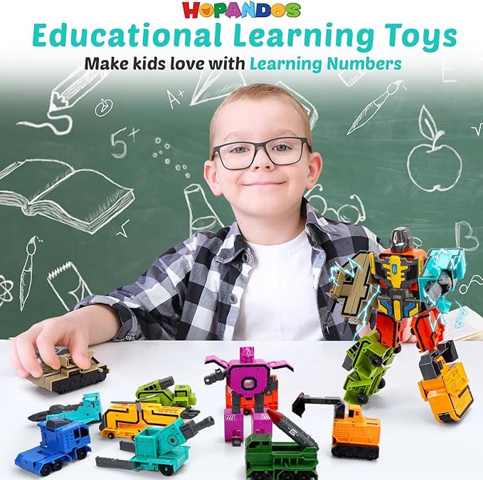 Number Robot Blocks Toys for Kids, Number Bots Transformers Preschool Alphabet Learning Toys, 10Pcs Toddlers Education Math Autism STEM Toys for Ages 3-5, Classroom Rewards Christmas Birthday Gifts