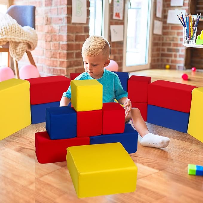 Foam Blocks for Toddlers, Soft Building Blocks for Toddlers Colorful Stacking Blocks for Kids - 7 Pieces