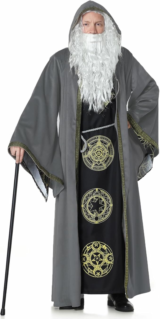 Velvet Wizard Robe with Hooded and Sleeves, Halloween Vampire Witch Wizard Cloak Fancy Cosplay Costume
