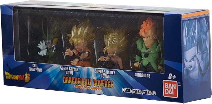 Dragon Ball Super Adverge Set 6 - SS Goku, SS 2 Gohan, Cell, Android 16 - Bandai Collectible Toy Figures Box Set