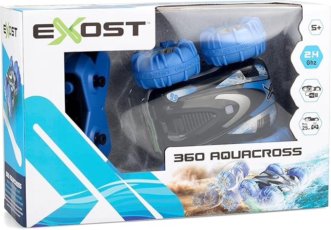Exost 360 Aquacross Terrain Stunt RC Car - All-Terrain Inflatable Tires, 2.4Ghz Control, Acrobatic Flips for Ages 5+