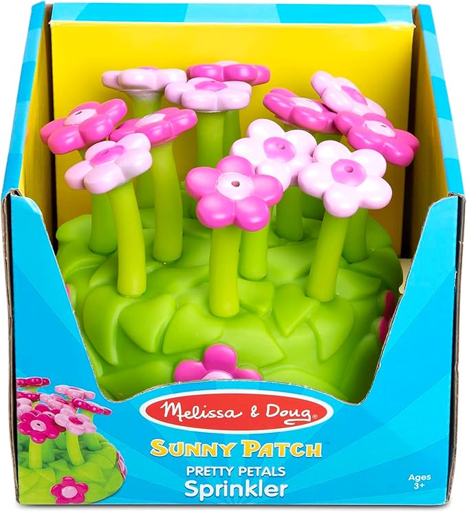 Melissa & Doug Sunny Patch Pretty Petals Flower Sprinkler Toy With Hose Attachment