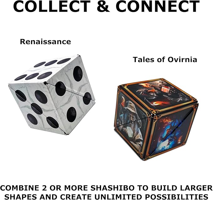 SHASHIBO Shape Shifting Box - STEM Magnetic Fidget Cube That Transforms Into Over 70 Shapes, Download Fun in Motion Toys Mobile App (Renaissance)