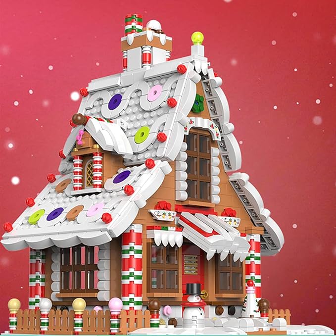 Christmas Gingerbread House Ornaments Building Set Toys, with Led Light, for Kids, Boys, Girls & Adults, Christmas Decorations for Tabletop & Home, Advent Calendar 2025 (1620 Pieces)