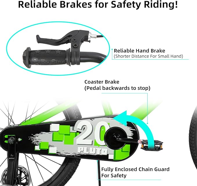 JOYSTAR Pluto 12 14 16 18 20 Inch Kids Bike with Light Up Training Wheels, Kids' Bicycle for Boys Girls Age 3-12 Years, Children Bikes, Multiple Colors