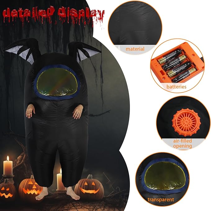 Astronaut costume inflatable costume Funny Halloween Spacesuit Party School Masquerade Game Fans with Bat Wings