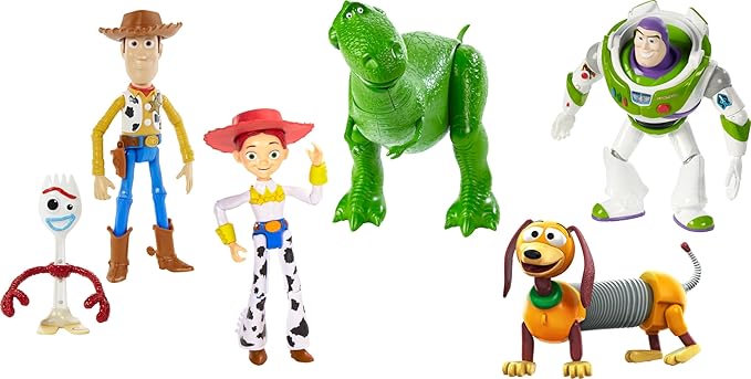 Disney and Pixar Toy Story 4 Character Figures Story Pack, Road Trip Adventure, 6-Pack Woody, Buzz, Rex, Slinky, Jessie and Forky