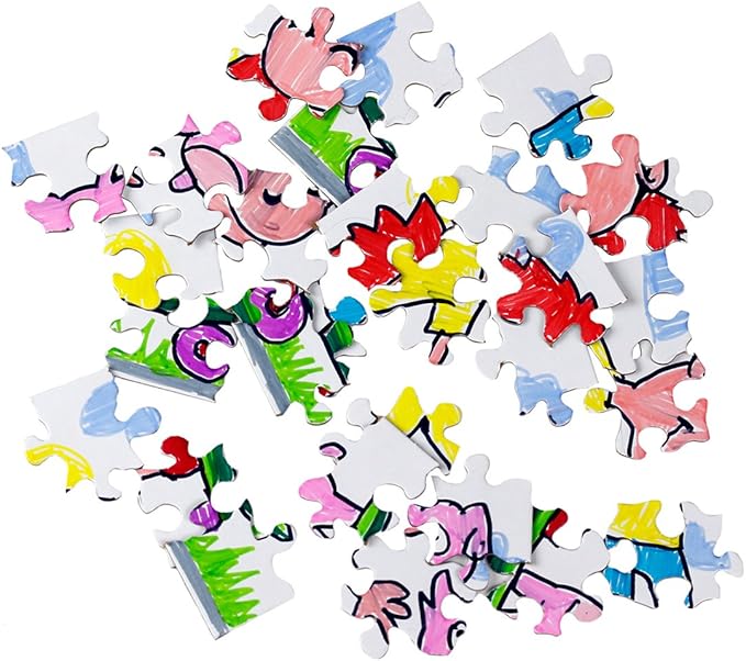 100 Blank Jigsaw Puzzles – 5.5 x 8 Inch, 28 Pieces Each – Hygloss DYI Party invites, Perfect for Decorating, Kids' Activities, Arts & Crafts or Party Favors - Puzzle Pieces to Draw On for Crafts