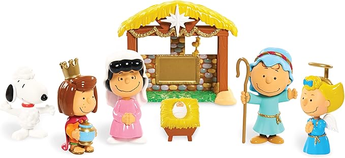 Peanuts Christmas Nativity Figure Set, 8-inch Collectible Figures, Decorations and Toys, Kids Toys for Ages 3 Up by Just Play