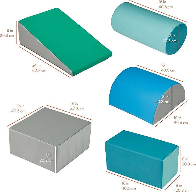 Step, Crawl and Slide Playset, Foam Blocks, Contemporary, 5-Piece