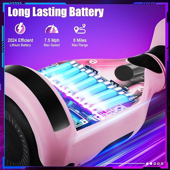 Self Balancing Scooters with Bluetooth & Corlorful LED Lights, Gifts for Kids & Adults & Girls & Boys, for All Ages