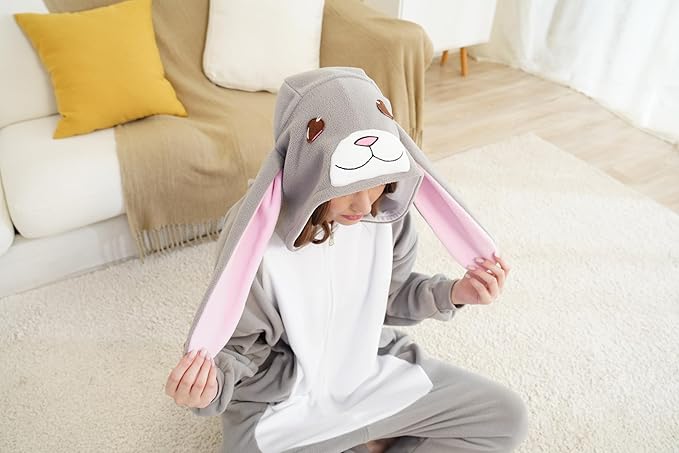 Unisex Adult Onesie Pajamas, Polar Fleece Cosplay Animal One Piece Halloween Costume Pajamas Homewear