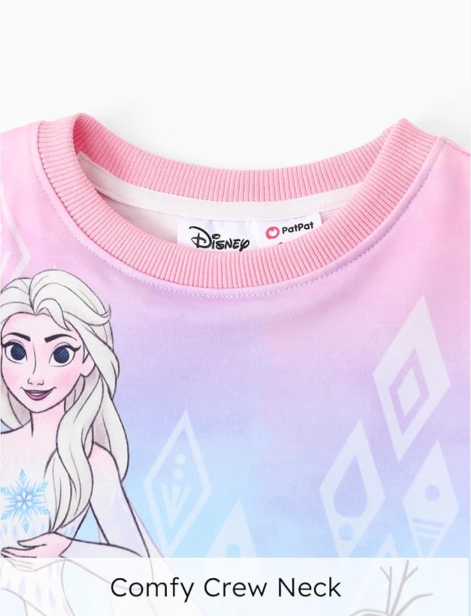 Disney Stitch Minnie Elsa Princess Sweatshirt Dress Toddler Girl Sequin Long Sleeve Pullover Clothes Fall Outfit 2-9 Years