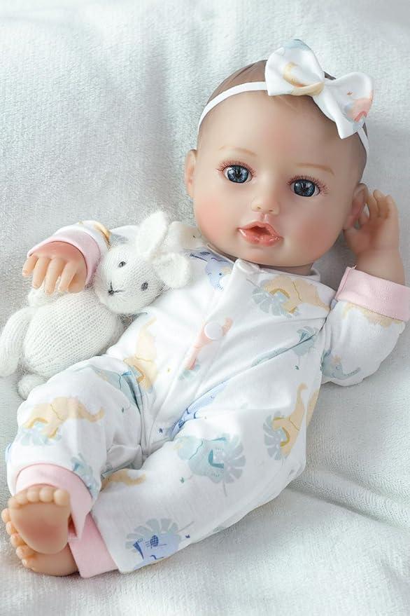 SCOM Soft Baby Doll Girl - 16 inch First Realistic Doll with Accessories, Lifelike Real Cute Baby with Cloth Body & Vinyl for Kids 3 4 5 6 + Year Old Gifts