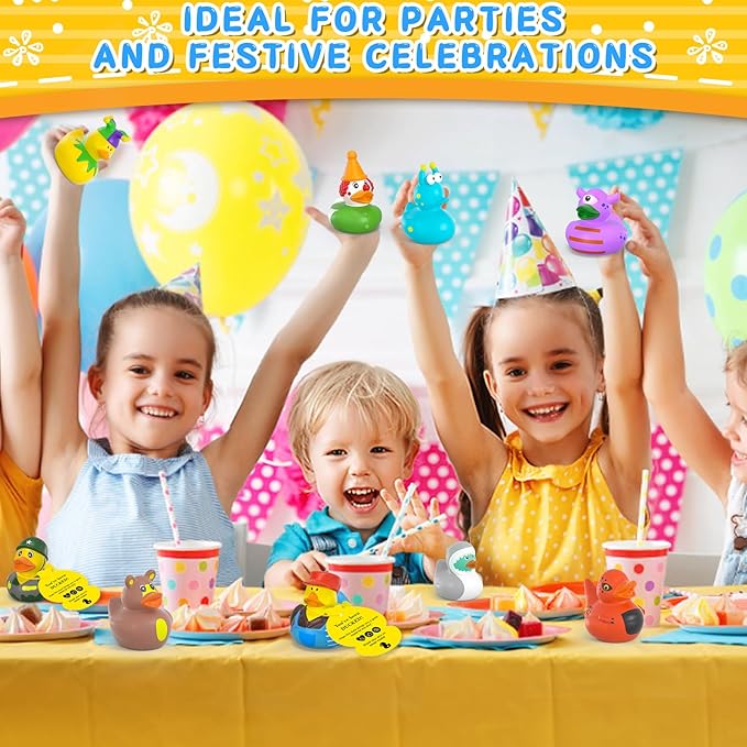 50Pcs Rubber Ducks with Tags for Ducking,Jeep Ducks for Ducking,Jeep Ducks with Tags for Ducking,50 Pack Rubber Ducks+50Cards Tags+50 Straps (50 PCS)…