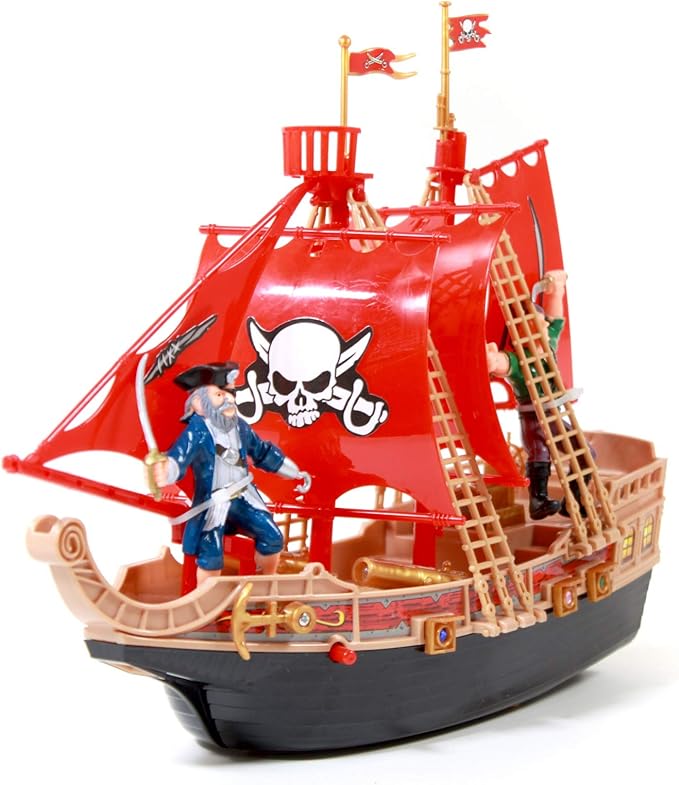 (2-Pack) Scurvy Boys Toy Pirate Ship Adventure Light UP, Sound