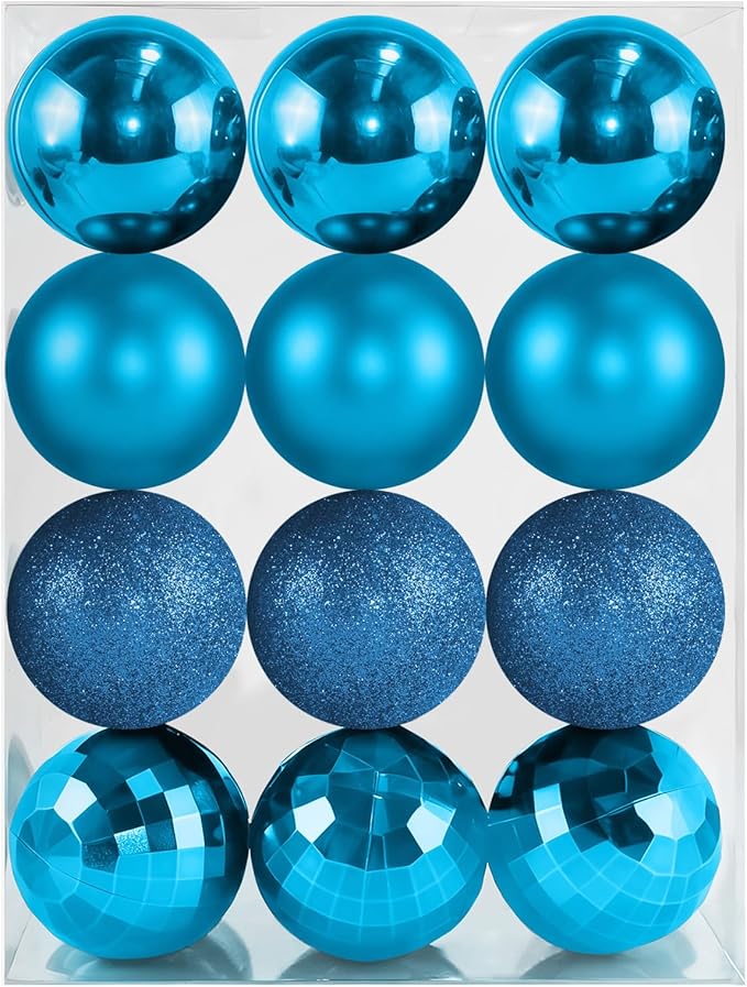 2.36" Christmas Balls Christmas Tree Ornaments Shatterproof Plastic Holiday Ornament Festival Hanging Ball Holiday Decorations Set of 24pcs