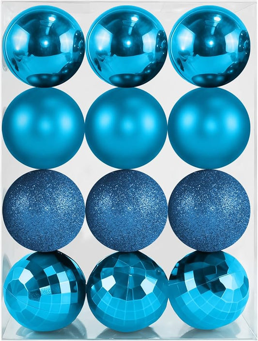 2.36" Christmas Balls Christmas Tree Ornaments Shatterproof Plastic Holiday Ornament Festival Hanging Ball Holiday Decorations Set of 24pcs