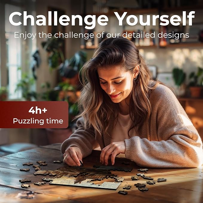 CRAFTHUB Harry Potter Puzzle - Hogwarts Castle - A3 Size - Wooden Jigsaw Puzzles for Adults - 158 Unique Shaped Pieces - Officially Licensed Merchandise - 10.8" x 12.5"