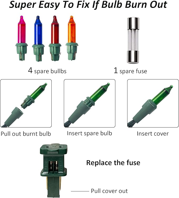 Dazzle Bright Warm White Christmas Mini String Lights, 150 Incandescent Lights, Waterproof Christmas Decorations for Indoor Outdoor Garden Yard Decor (Multi-Colored, 2 x 150 Count)