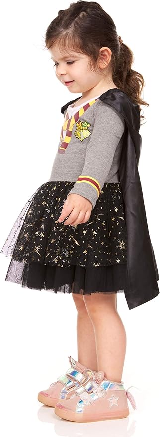 Harry Potter Toddler Girls Gryffindor Tutu Dress with Removable Cape - Halloween Costume for Toddler Girls