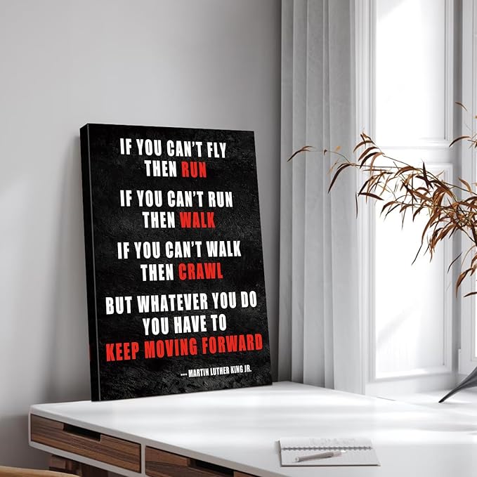 AbcCustomize Keep Moving Forward Motivational Wall Art, Inspirational Wall Decor for Office & Home, Positive Quotes Canvas Prints Ready to Hang, Uplifting Office Wall Art for Living Room or Bedroom