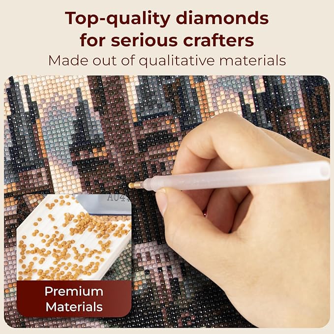 CRAFTHUB Harry Potter Diamond Art – Hogwarts Castle – 5D Diamond Painting Kit & Tools – with Big Trays & Light Pens – Officially Licensed Merchandise – 19.7' x 23.6"