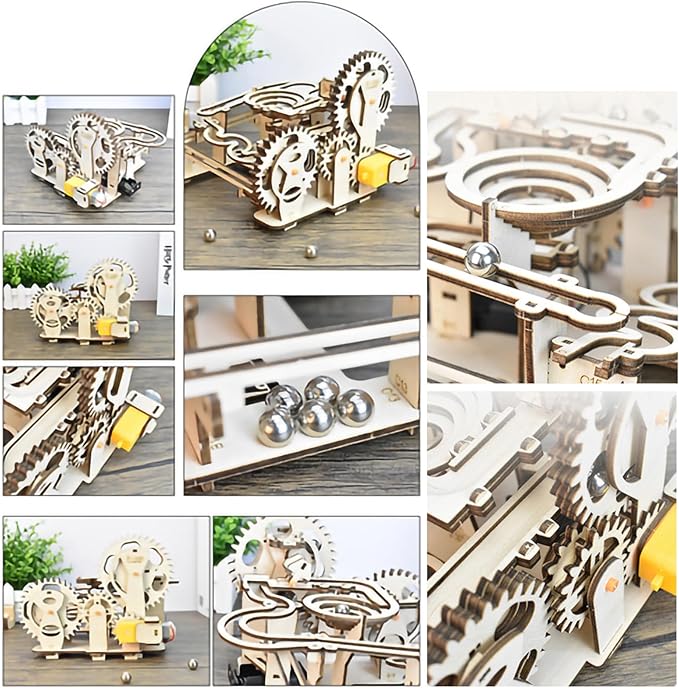 3D Wooden Brain Teaser Puzzles for Adults Teens Marble Run Model Building Kits Toys DIY Crafts Brian Teaser Wooden Puzzles with Roller Coaster Building Set Gift for Adults Teens