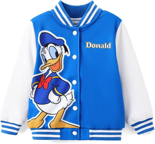 Disney Minnie Mickey Stitch Princess Frozen Elsa Marvel Jacket Lightweight Coat Button up Color Block Sweatshirt 2-14 Years