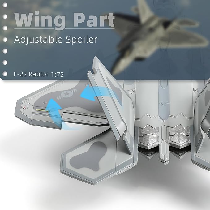 USA F-22 Raptor Fighter Attack Pre-Build Model 1:72 Aircraft Alloy Diecast Airplane Military Display Model Aircraft for Collection or Gift (AK 093)
