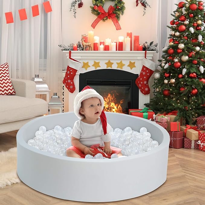 Ball Pit Balls 100 Phthalate Free BPA Free Crush Proof 2.16 Inches Plastic Balls for Ball Pit Ideal Gift for Toddlers Babies Kids Pool Water Toys Play Tent, Clear
