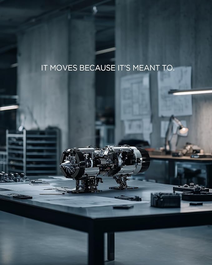 Nifeliz Turbofan Engine Building Set, Engineering Challenge Model for Adult Collectors, Physical Science Project and Display Piece (2,216 PCS, NF10317)