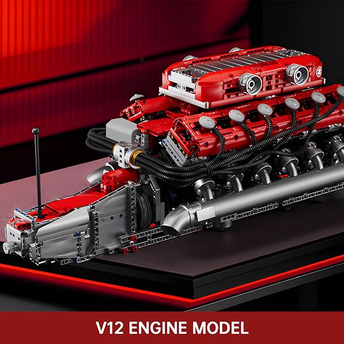 Mould King V12 Engine Building Sets, V8 Model Engine Kit for Adults, Mini Engine Scale Model with Motor, 10169 STEM DIY Building Kits That Works, Blocks Toys for Aged 14+ (3472 Pieces)