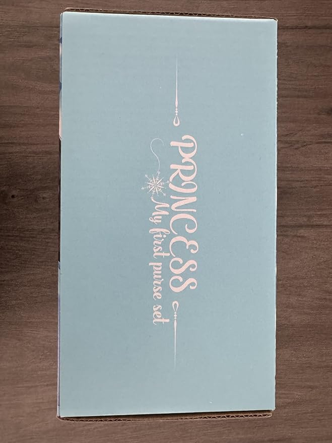 Play Purse for Little Girl, Princess Frozen Toy Purse with Accessories, Pretend Makeup Set, Handbag, Wallet, Water Bottle, Birthday Toy for Girl 3 4 5 6 7 8 Year Old