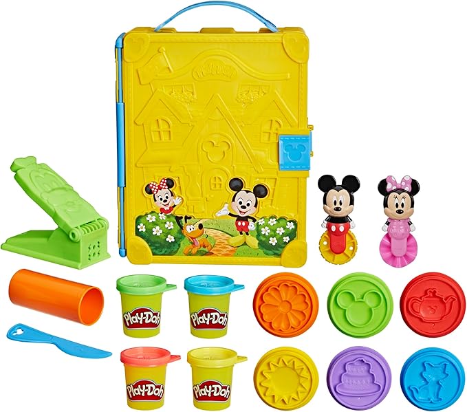 Play-Doh Disney Junior Mickey Mouse Clubhouse, Shape a Story Playset, Storage & Travel, Arts & Crafts Preschool Toys for Kids 2+