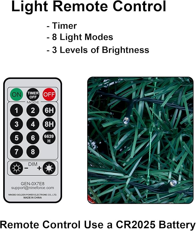 6FT Pop Up Christmas Tree with Prelit Lights and Decorations & Remote & Timer, Pull Up Artificial with Christmas Ball Ornaments Bows Ribbons for Xmas Party Decor