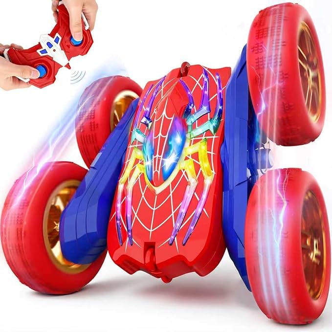 360°Flip Remote Control Car Toys for 3-12 Boy Toys, 4WD RC Cars Double-Sided with Glowing Hero Eyes & Legs, 2.4GHz Drift RC Stunt Race Car, Christmas Birthday Gifts for Boys Age 3 4 5 6 7 8 9 10 11 12