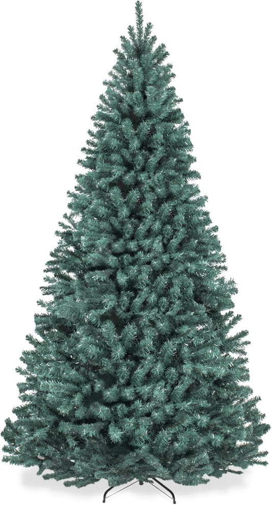 Best Choice Products Artificial Christmas Tree, 4.5ft Premium Unlit Realistic Spruce Holiday Décor w/Dense Branches, Metal Base – Blue Spruce