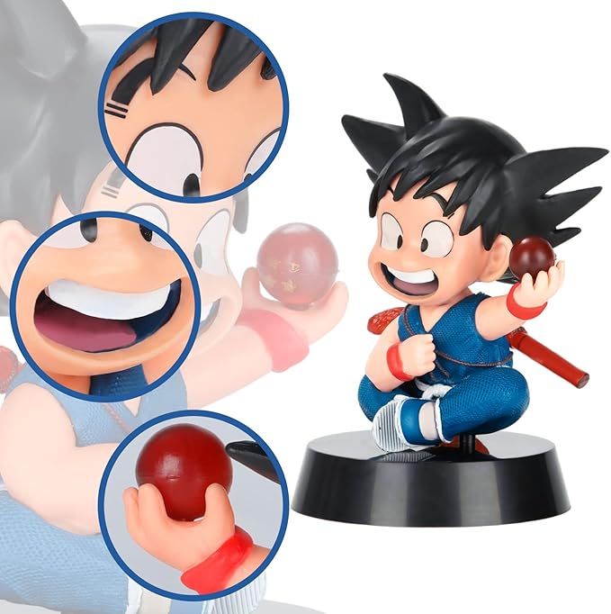DBZ Dragon Ball Action Figure Toys with 1.4 Inch Crystal Stars Dragon Ball and Transparent Base, Goko Action Figure with Gift Box for Birthday Gifts