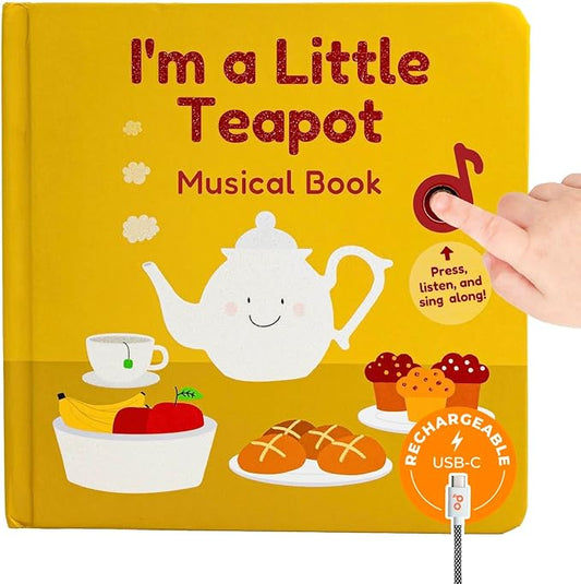 Cali's Books I'm a Little Teapot Music Book for Toddlers 1-3 Years Old - Food Musical Books, Interactive Baby Sound Book, Singing Toy for Children Girls, Learning Song Toys for Toddler Boys