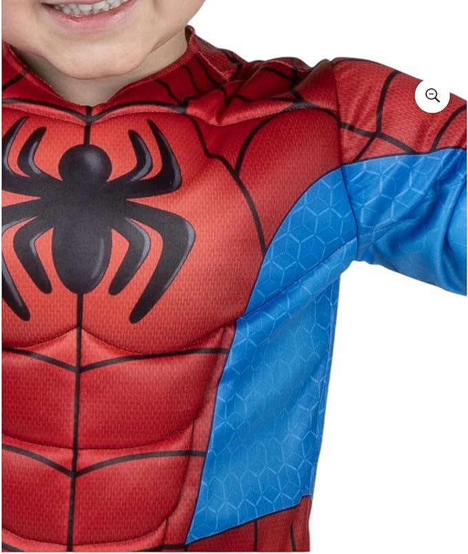 Jazwares Toddler SPIDEY Spiderman Marvel Spidey & His Amazing Friends Halloween Costume with Paded Jumpsuit & Fabric Mask