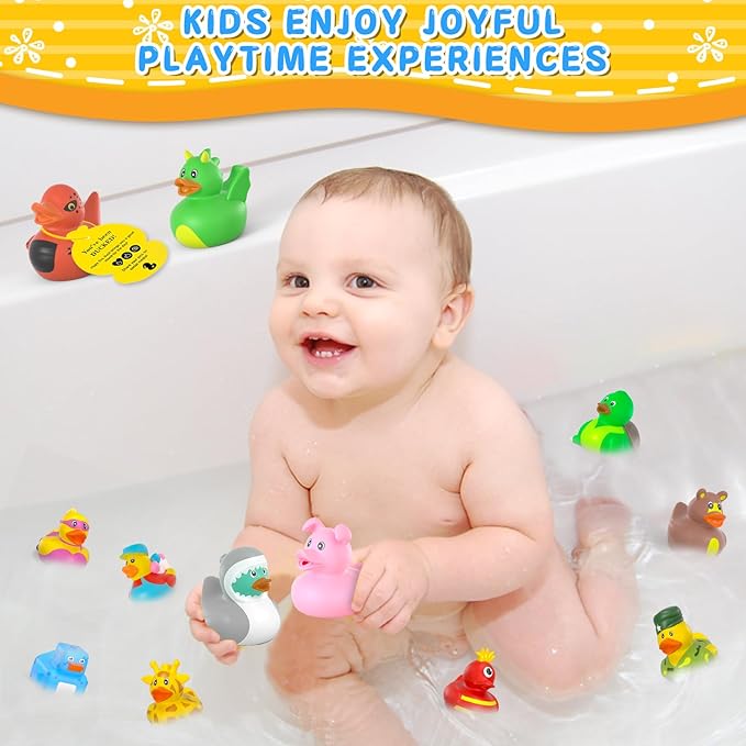 50Pcs Rubber Ducks with Tags for Ducking,Jeep Ducks for Ducking,Jeep Ducks with Tags for Ducking,50 Pack Rubber Ducks+50Cards Tags+50 Straps (50 PCS)…