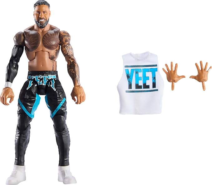 Mattel WWE Elite Action Figure & Accessories, Series #114 6-inch Collectible Jey USO with 25 Articulation Points & Swappable Hands