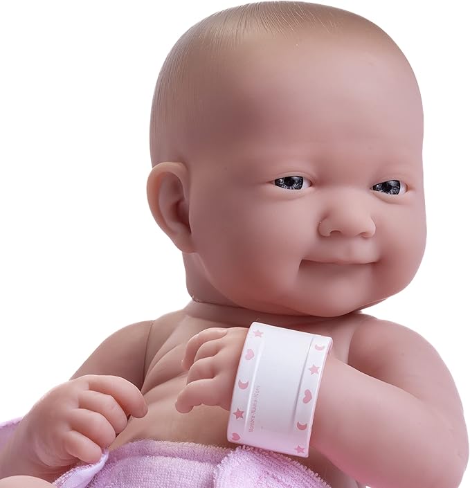 8 piece Layette Baby Doll Gift Set | JC Toys - La Newborn Nursery | 14" Life-Like Smiling Doll w/ Accessories | Pink | Ages 2+, Pink Smiling