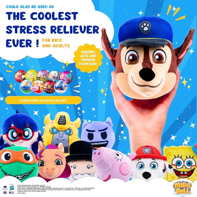 PAW Patrol Plush, Blind Box Surprise Plushies - Mighty Pups Toy, Cute Stuffed Animal - Great for Gifts & Party Favors, Aged 3+ (4-Pack)