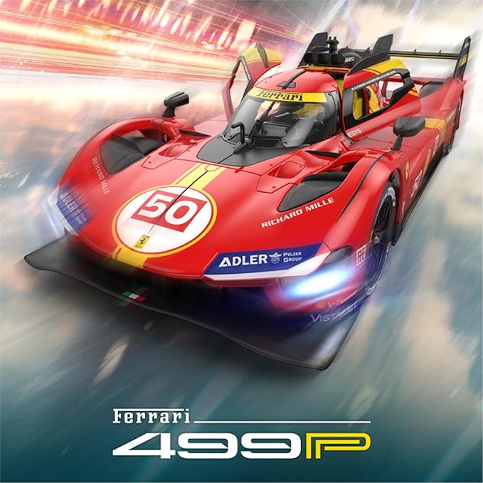 Voltz Toys 1/14 Scale Le Mans RC Car Licensed Ferrari 499P Remote Control Toy Car Model for Kids and Adults with Open Doors and Lights Gift for Kids and Adult