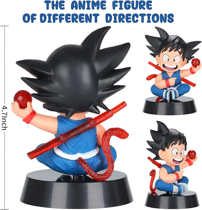 DBZ Dragon Ball Action Figure Toys with 1.4 Inch Crystal Stars Dragon Ball and Transparent Base, Goko Action Figure with Gift Box for Birthday Gifts