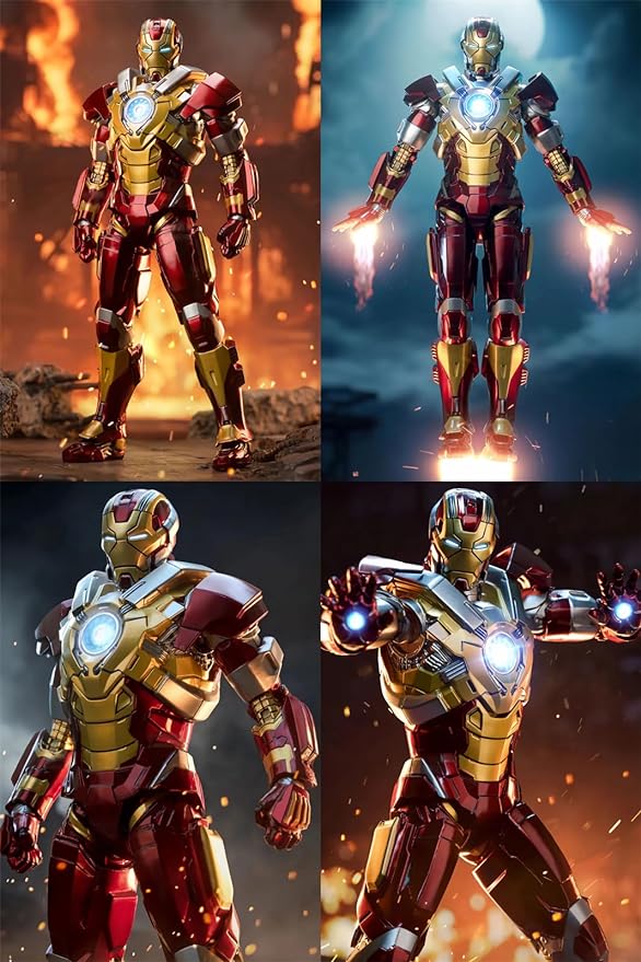 7 Inch MK17Ironman Action Figure (1/10 Scale) with Lots of Accessories,Exquisite Painting Collectible Toy