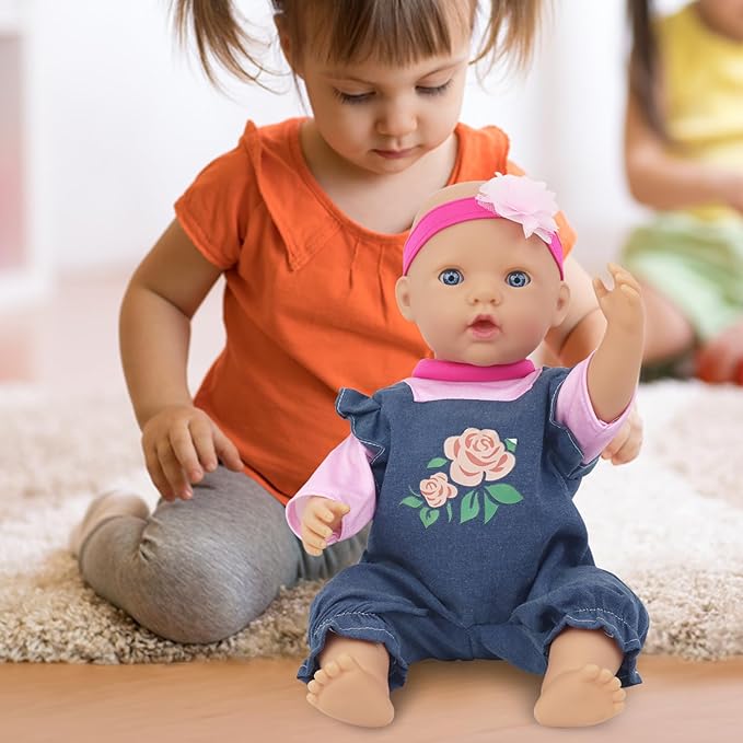 4 Sets Baby Doll Clothes for 14-18 Inch Dolls, 16 Inch Baby Doll Fashion Clothes Dresses and Accessories Outfits for New Born Baby Dolls(No Doll)