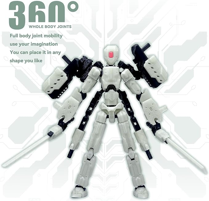 8 inch T13 (Assembly Completed) Action Figure,T 13 Multi-Articular Mobile Robot Nova T-13,Desktop Decorations for Game Lovers Toys (Luminous Color)